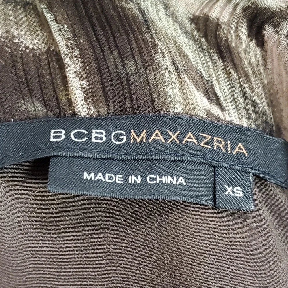 Bcbgmaxazria Womens Silk Forest Fairy Babydoll Midi Dress Size XS Brown Sheer‎ - Picture 5 of 12